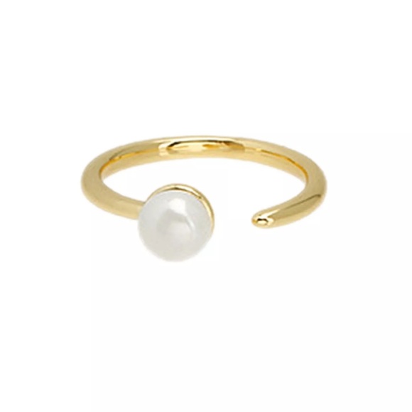 Fashion Ring Creative Gift Butterfly Pearl Drip Glaze Open Ring Female - Picture 2 of 5